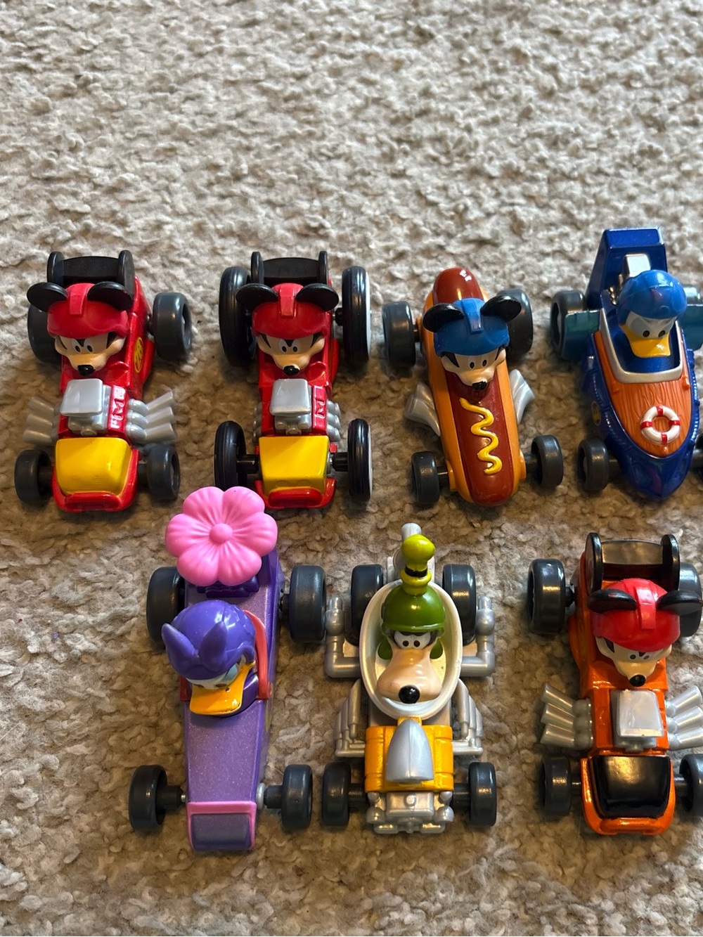 Disney Mickey & the roadster racers car lot bundle goofy Daisy Donald Duck